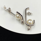 Skull Head Women's Pearl Brass And Diamond Earrings – Gifts for Her — 1