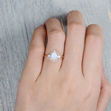 Inlaid Moonstone Opal Bronze Ring – Unique Gift Ideas — 2