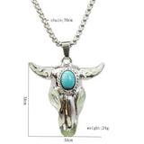 Punk Fashion Turquoise Skull Bull Head Stainless – Jewelry Gift Ideas — 4