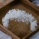 Luxury Crown White Crystal Tiara Handmade Headbands – Stylish Gifts — 5
