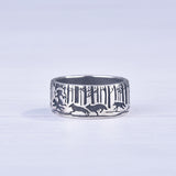Engraving Running Woman With Wolves Silver Plated Ring – Gifts for Her — 2