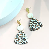Women's Delicate Metal Panel Clay Earrings – Gifts for Her — 8