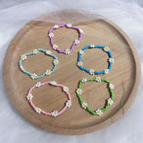 Small Flower Stretch Braided Ring Bead Bracelet – Jewelry Gift Ideas — 1