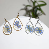 Myosotis Sylvatica Real Flower Earrings Water Drop – Stylish Gifts — 1