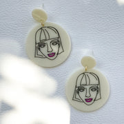 Women's Fashionable Silver Pin Plate Printed Pattern – Gifts for Her — 4
