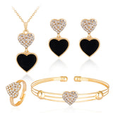 Jewelry Set Peach Heart Rhinestone Earrings Love – Jewelry Gift Ideas — 2