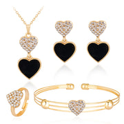 Jewelry Set Peach Heart Rhinestone Earrings Love – Jewelry Gift Ideas — 2