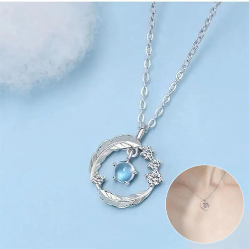 925 Silver Plated Feather Shape Pendant Necklace – Jewelry Gift Ideas — 1