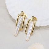 Sterling Silver Irregular Pearl Gold Earrings – Meaningful Gifts — 5
