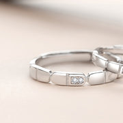 Simple Square Couple Ring Silver Men And Women – Gifts for Him — 3