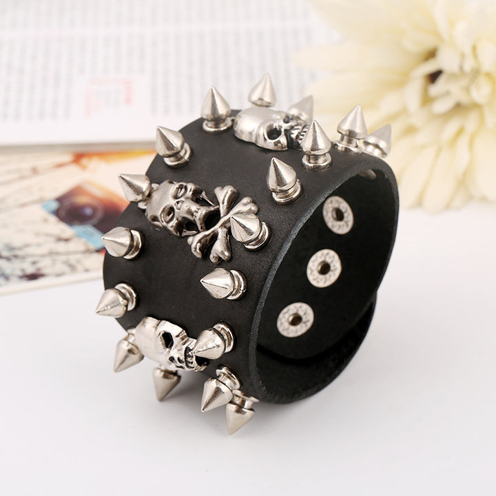 Fashion Kill Matt Studded Punk Leather Bracelet – Stylish Gifts — 1