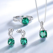 Three-Piece Emerald Ladies Pendant Earrings Ring – Jewelry Gift Ideas — 5