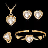 Jewelry Set Peach Heart Rhinestone Earrings Love – Jewelry Gift Ideas — 1
