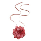Fabric Flower Long Necklace Valentine's Day – Jewelry Gift Ideas — 6