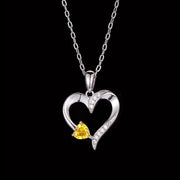 Love Heart Necklace Female Birthstones Peach – Jewelry Gift Ideas — 7