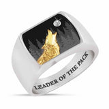 Men's Retro Silver Plated Wolf Head Ring – Gifts for Him — 4
