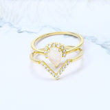 S925 Sterling Silver Moonstone Ring V Shaped – Small Gift Ideas — 6
