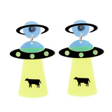 UFO Spaceship Alien Exaggerated Funny Earrings – Useful Gifts — 1