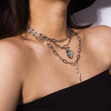 Creative Geometric Thick Chain Tassel Necklace – Jewelry Gift Ideas — 3