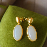 Women's Oval Hotan Jade Earrings – Gifts for Her — 4