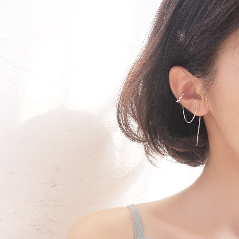 S925 silver ear wire one-piece two earrings – Holiday Gift Ideas — 1