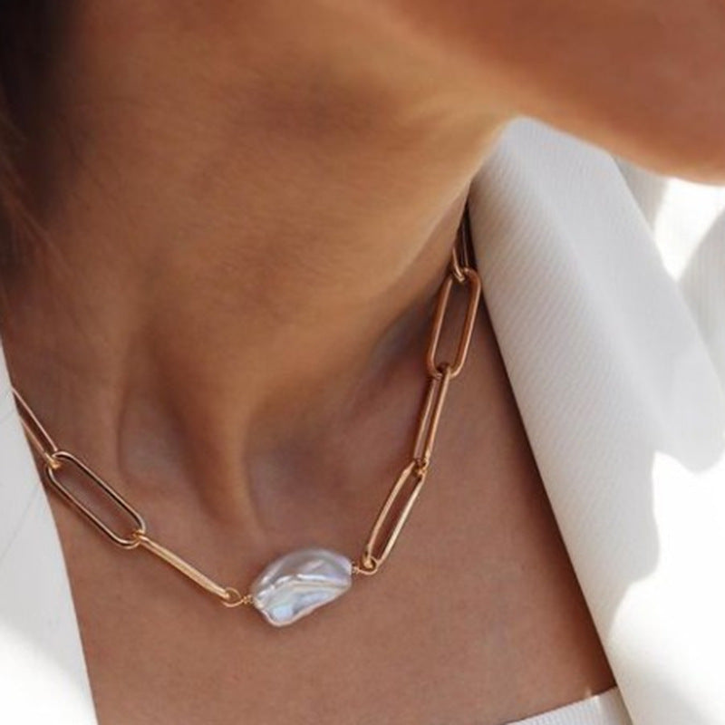 Cold Style Pearl Feeling Clavicle Chain Neck Chain – Stylish Gifts — 1