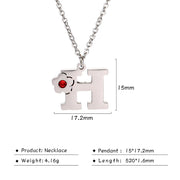 Flower Rhinestone-encrusted 26 Letter Necklace – Jewelry Gift Ideas — 5
