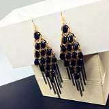 Handmade Beaded Tassel Multicolor Crystal Earrings – Unique Gift Ideas — 1