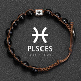 Natural Stone 12 Zodiac Obsidian Hand-woven Bracelet – Stylish Gifts — 6