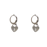 Earrings Simple Shiny Zircon Small Lock Love – Gifts for Couples — 2