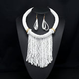 Ethnic Style Tassel Bead Necklace And Earrings Suite – Stylish Gifts — 9