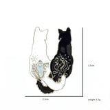 Cartoon black and white couple cat brooch – Jewelry Gift Ideas — 6