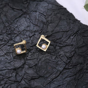 Hollow Diamond Square Stud Earrings – Holiday Gift Ideas — 7