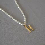 Rice Pearl Fashion Simple Letter Pendant Necklace – Jewelry Gift Ideas — 10