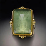 French Retro Fashion Square Natural Stone Crystal Ring – Stylish Gifts — 1