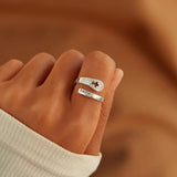 S925 Sterling Silver Faith Cross Zircon Ring – Meaningful Gifts — 1