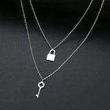 18K Gold Stainless Steel Double-layer Key Lock – Jewelry Gift Ideas — 3