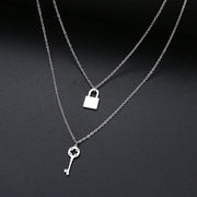18K Gold Stainless Steel Double-layer Key Lock – Jewelry Gift Ideas — 3