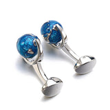 French Cufflinks Earth Cufflinks Rotatable High – Gifts for Him — 2