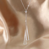 Sterling Silver Geometric Triangle Necklace – Jewelry Gift Ideas — 3