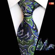 Pocket Square Tie Two-piece Set Polyester Jacquard – Surprise Gifts — 11