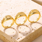 18K Smiling Face Sun Light Ring Simple Retro – Meaningful Gifts — 3