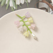 Beaded Bell Orchid Earrings Hand Woven – Stylish Gifts — 5