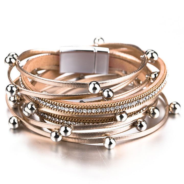 Multi-Layer Pu Leather Bracelet Women Fashion – Stylish Gifts — 1