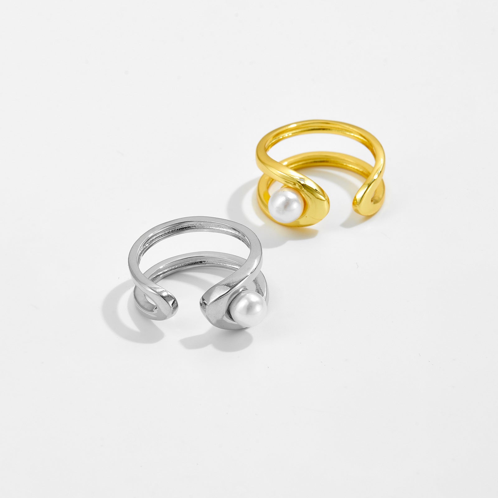 Pearl Twin Open Adjustable Ring – Unique Gift Ideas — 1