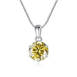 925 Silver Inlaid Round Moissanite Necklace – Jewelry Gift Ideas — 6