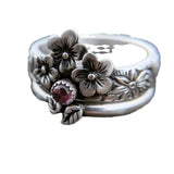 Women's Vintage Flower Couple Rings Imitation Thai – Gifts for Couples — 3