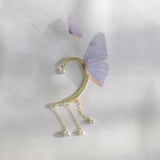 Women's Crystal Pearl Flowing Butterfly Earrings – Gifts for Her — 4