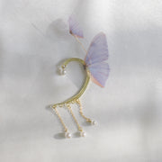 Women's Crystal Pearl Flowing Butterfly Earrings – Gifts for Her — 4