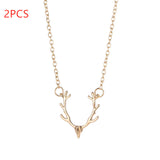 Christmas Small Antlers Deer Head Elk Necklace – Jewelry Gift Ideas — 3